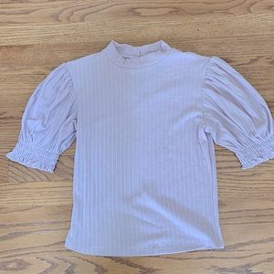 Forever 21 Ribbed Mock Neck Dusty Pink Top Size S